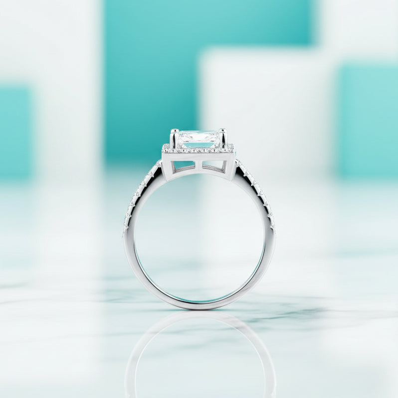 1.50 ct Princess-cut Diamond Halo Engagement Ring-Evani Jewelry