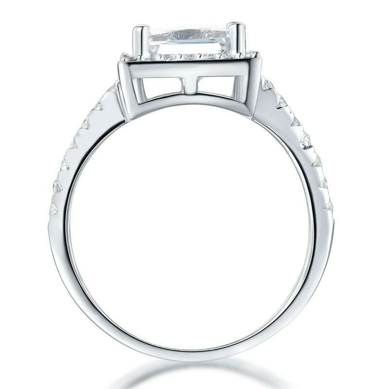 1.50 ct Princess-cut Diamond Halo Engagement Ring-Evani Naomi Jewelry