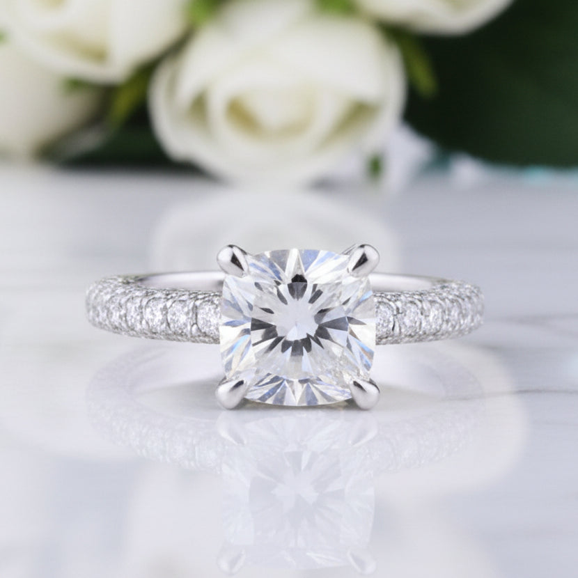1.5ct Cushion Cushion Cut Diamond Engagement Ring-Evani Jewelry