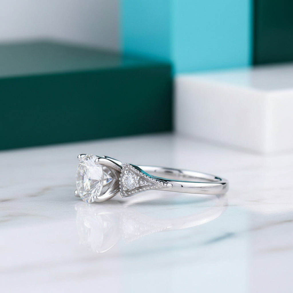 1.5ct Round Cut Diamond Engagement Ring-Evani Jewelry