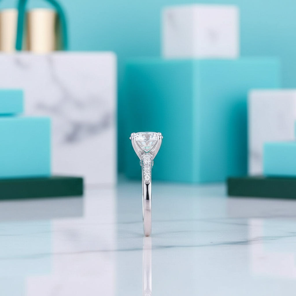 1.5ct Round Cut Diamond Engagement Ring-Evani Jewelry