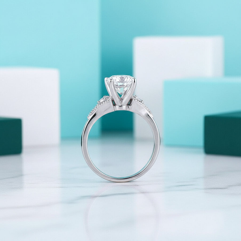 1.5ct Round Cut Diamond Engagement Ring-Evani Jewelry