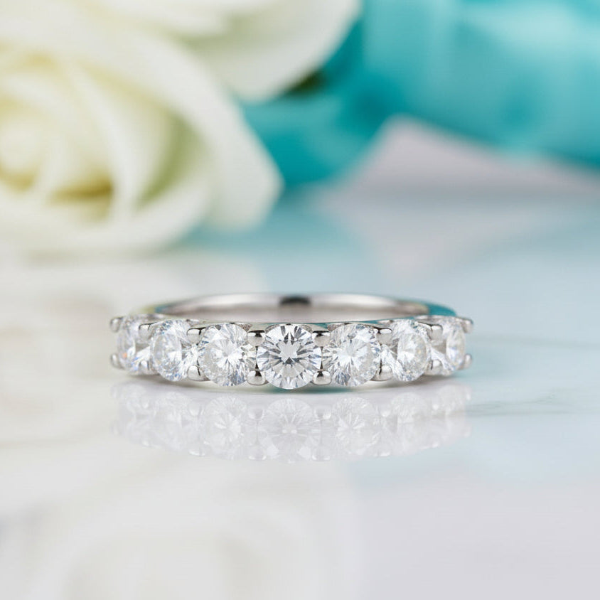 1.75 ct Seven Pieces Round Diamond Wedding Band-Evani Jewelry