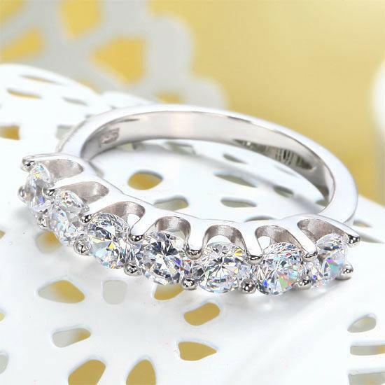 1.75 ct Seven Pieces Round Diamond Wedding Band-Evani Naomi Jewelry