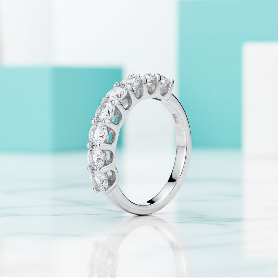 1.75 ct Seven Pieces Round Diamond Wedding Band-Evani Jewelry