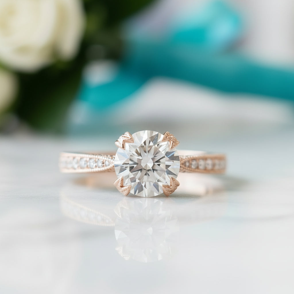 1.90 Ct Round Brilliant Cut Diamond 14k Yellow Gold Engagement Ring-Evani Jewelry