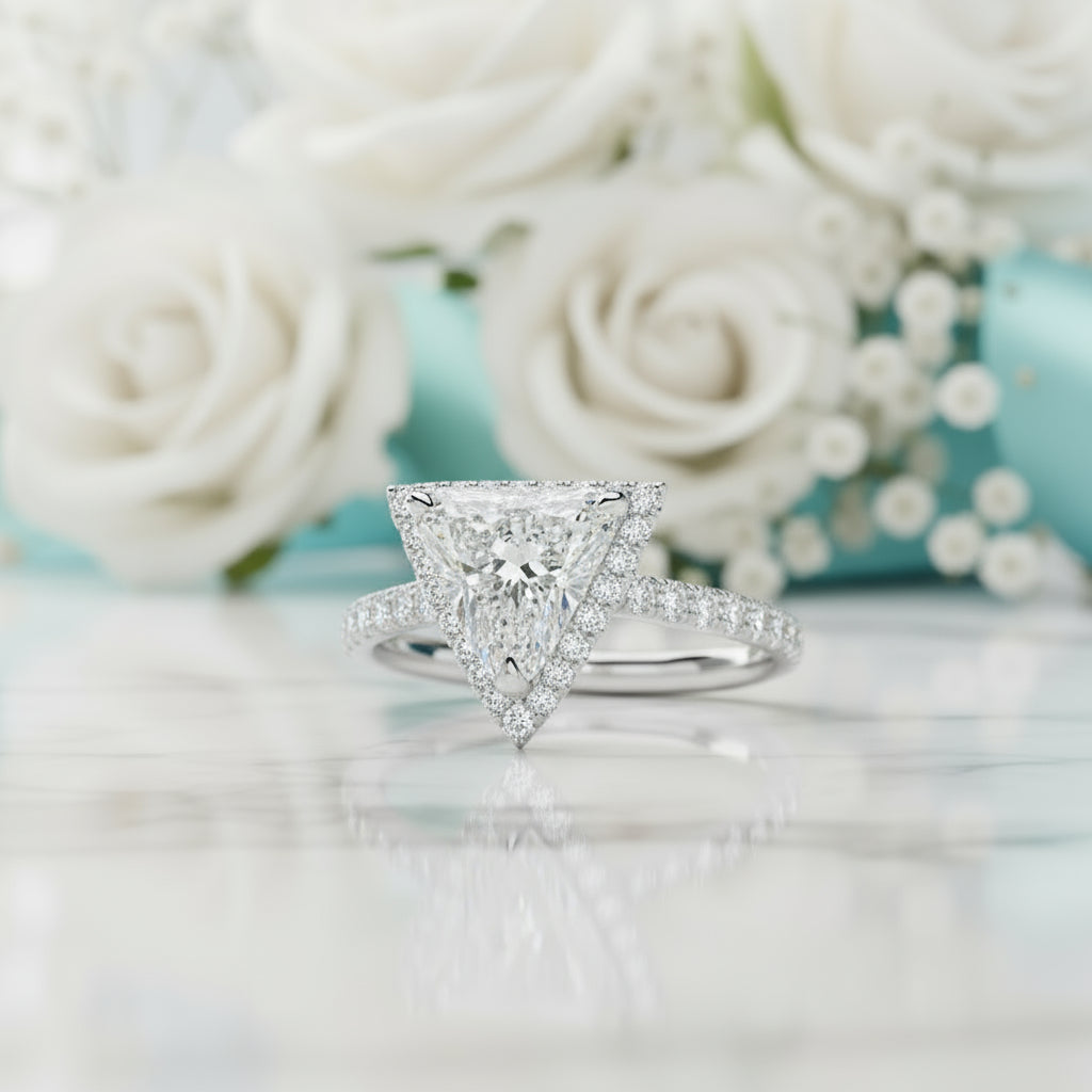 1.90 Ct Trillion Cut Diamond Engagement Ring-Evani Naomi Jewelry