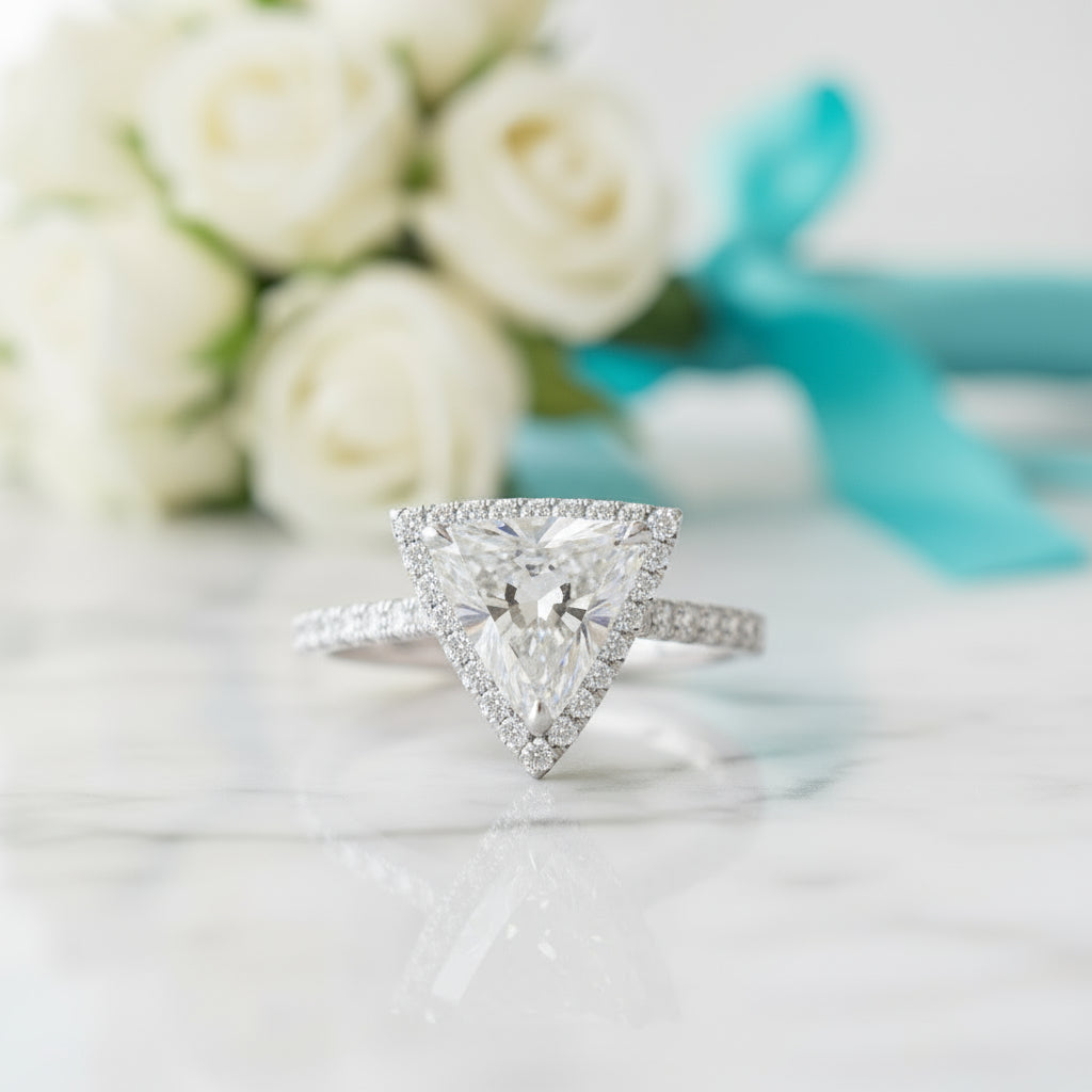 1.90 Ct Trillion Cut Diamond Engagement Ring-Evani Jewelry