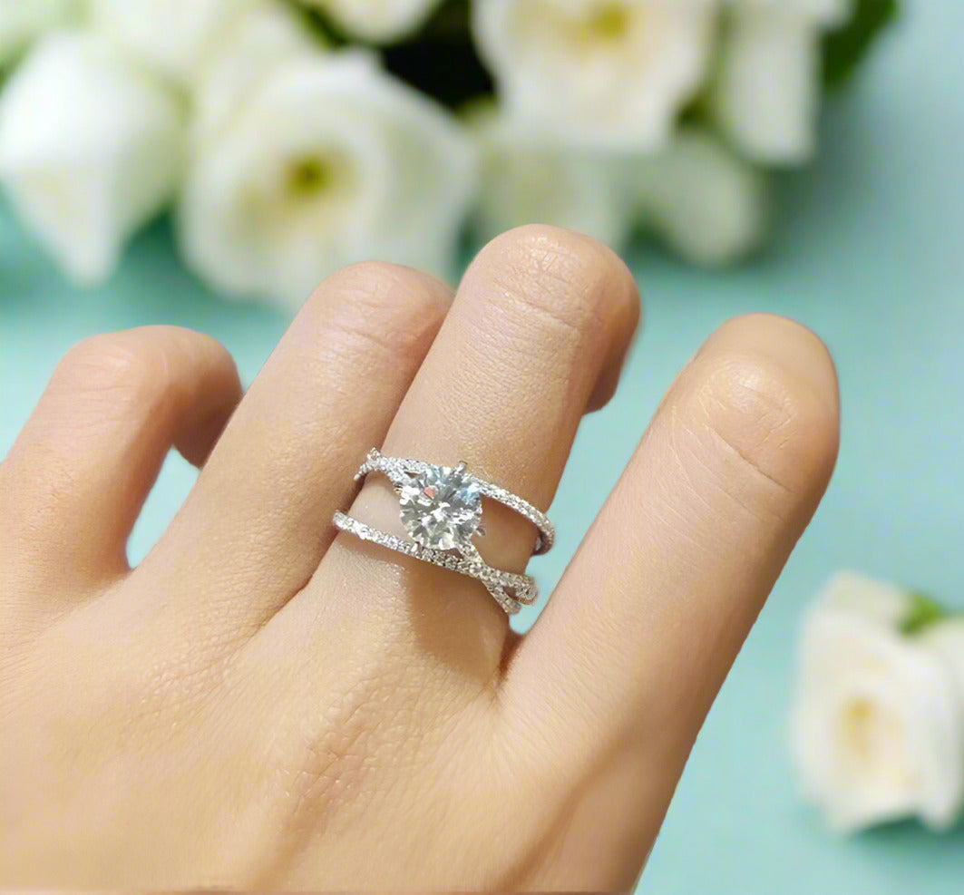 1ct Round Cut Eternal Love Diamond Engagement Ring-Evani Naomi Jewelry