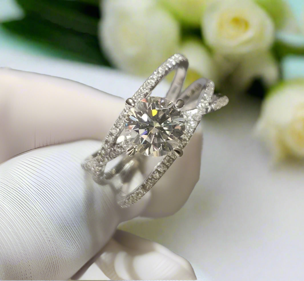 1ct Round Cut Eternal Love Diamond Engagement Ring-Evani Naomi Jewelry
