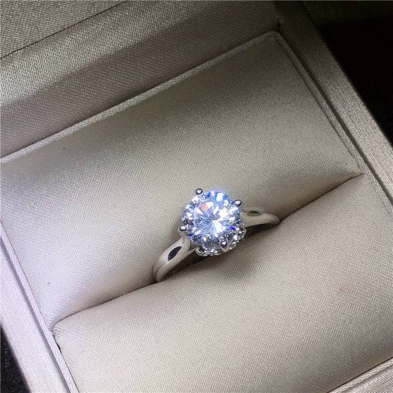 1ct Round Cut VVS1 Diamond Engagement Ring-Evani Jewelry