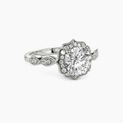 2 ct Vintage Halo Round Cut Diamond Engagement Ring-Evani Naomi Jewelry