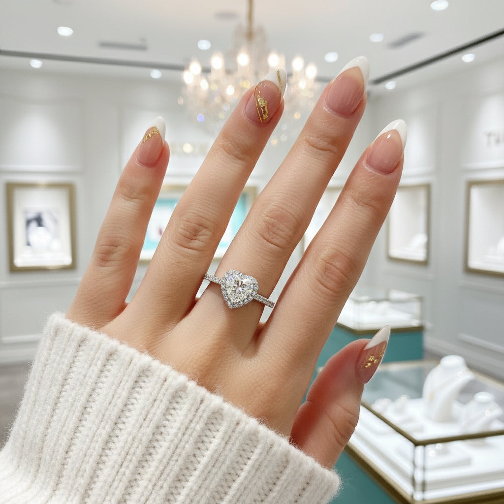 2.0 Ct Heart Cut Halo Engagement Ring-Evani Jewelry