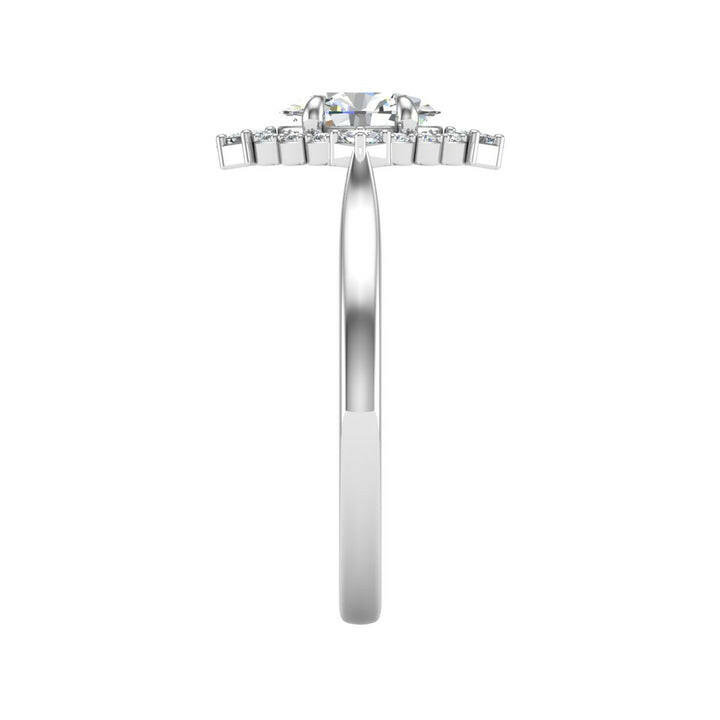 2.0 Ct Oval Cut Diamond With Princess Accents Engagement Ring-Evani Naomi Jewelry