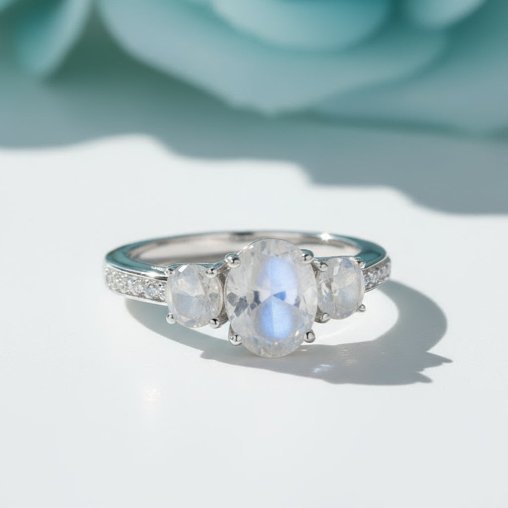 2.0 Ct Oval Cut Three Stone Diamond Engagement Ring-Evani Naomi Jewelry