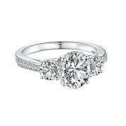 2.0 Ct Oval Cut Three Stone Diamond Engagement Ring-Evani Naomi Jewelry