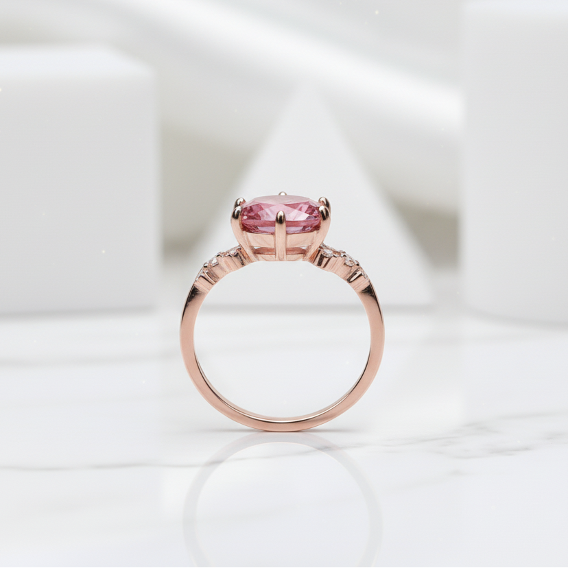 2.0 Ct Ruby Birthstone Round Cut Engagement Ring-Evani Jewelry