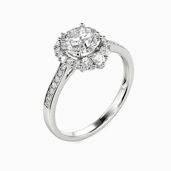 2.0 Ct Round Cut Diamond Halo Engagement Ring-Evani Naomi Jewelry