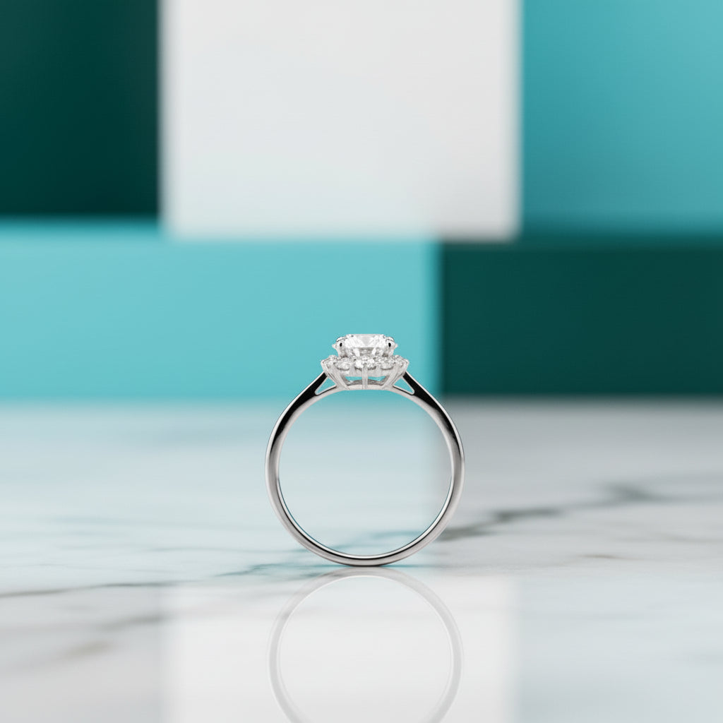 2.0 Ct Round Cut Diamond Halo Engagement Ring-Evani Jewelry