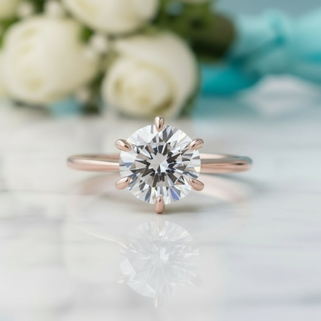 2.0 Ct Round Cut Solitaire Diamond Engagement Ring-Evani Jewelry