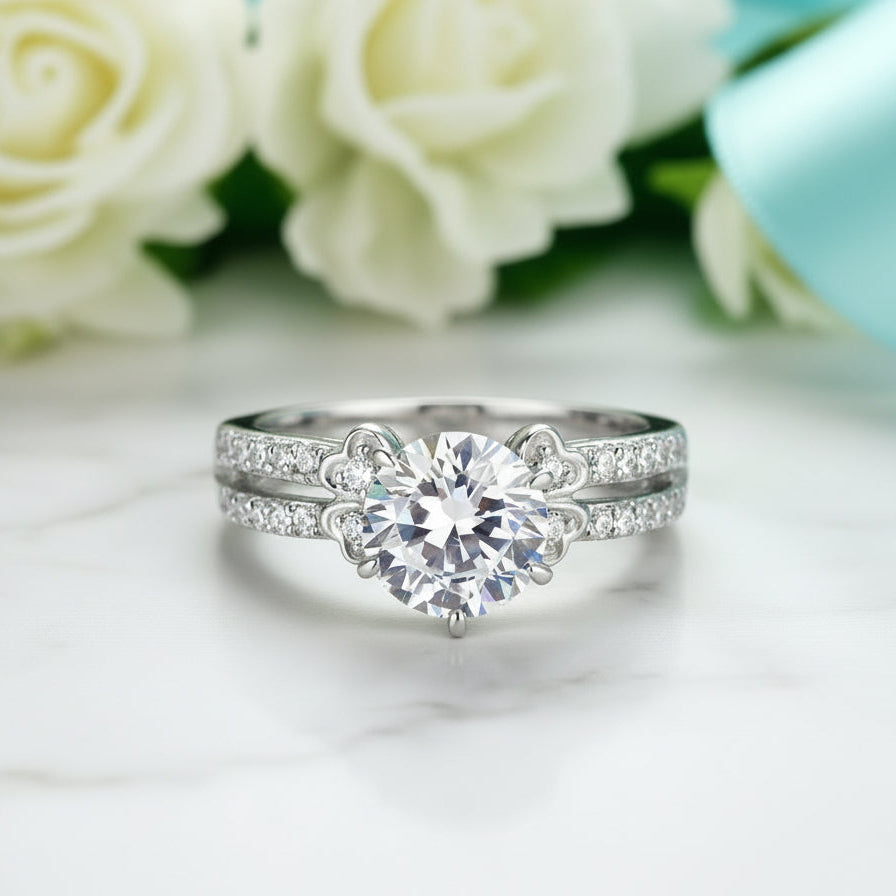 2.0 Ct Round Cut Diamond Birthstone White Gold Engagement Ring-Evani Jewelry