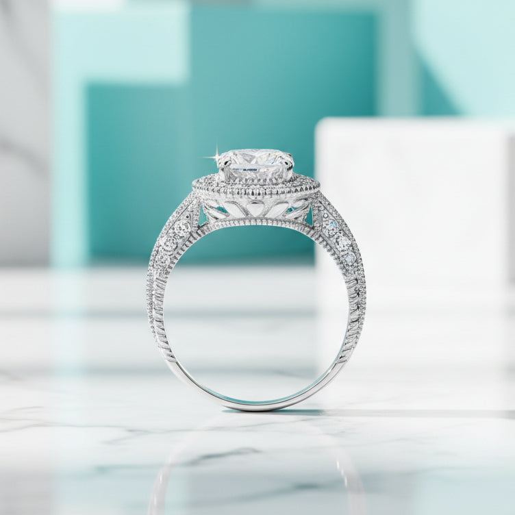 2.0 Ct Round Cut White Gold Diamond Engagement Ring-Evani Jewelry