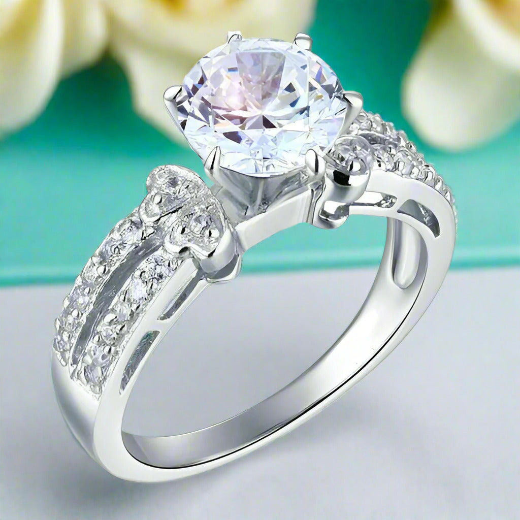 2.0 Ct Round Cut White Gold Engagement Ring-Evani Naomi Jewelry
