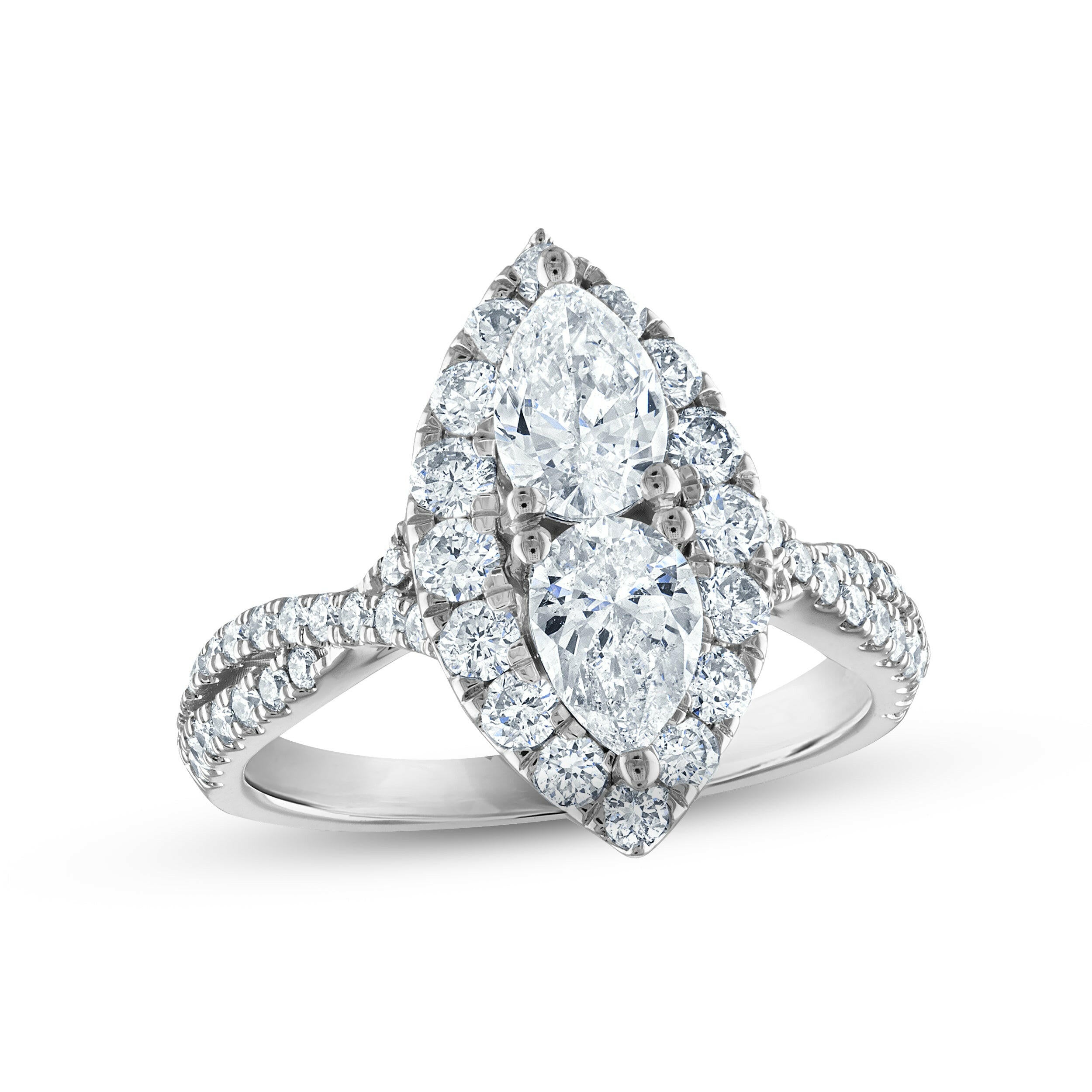 2.0 Ctw Pear Cut Diamonds Engagement Ring-Evani Naomi Jewelry