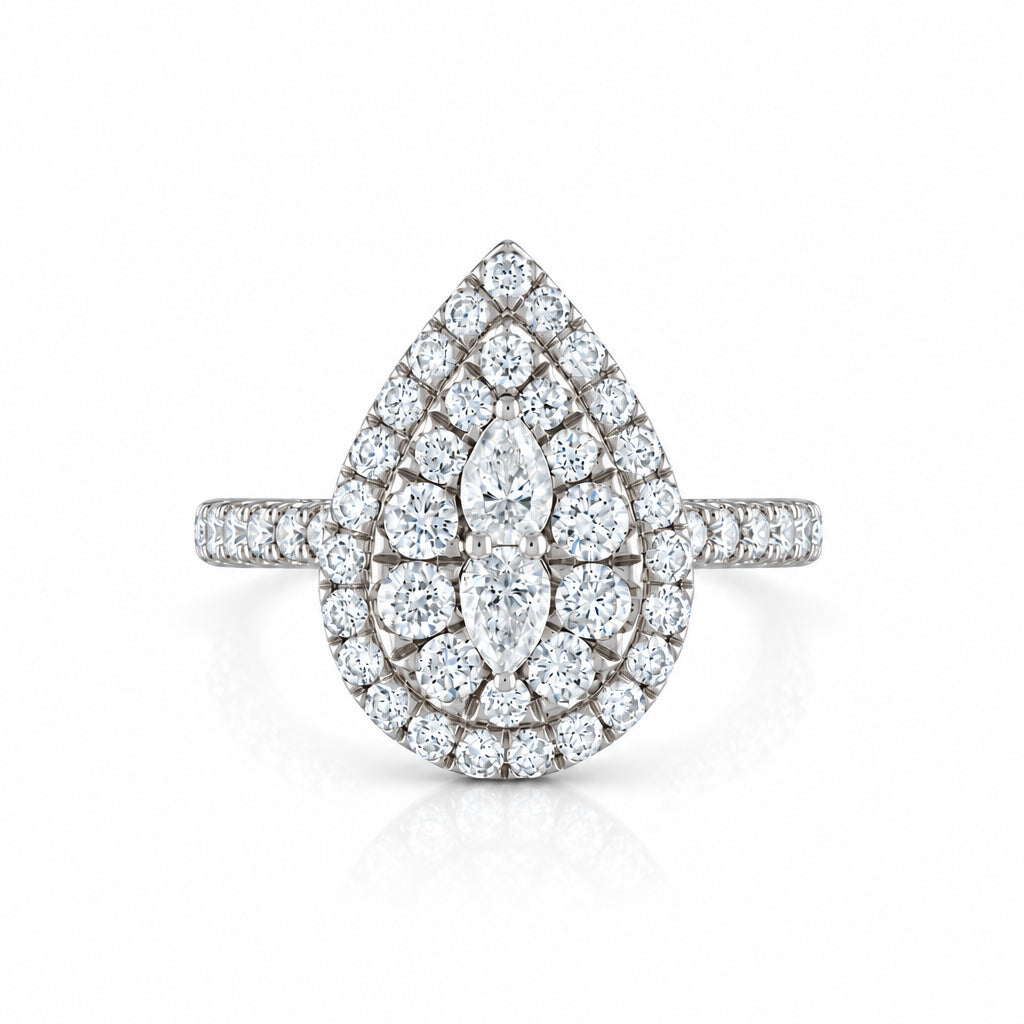 2.0 Ctw Pear Shape Multi Diamond Option Engagement Ring