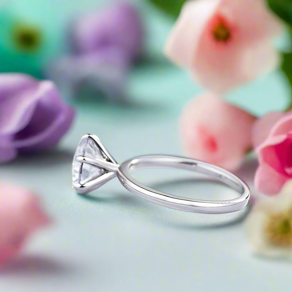 2.0 ct Round Cut Diamond White Gold Engagement Ring-Evani Naomi Jewelry