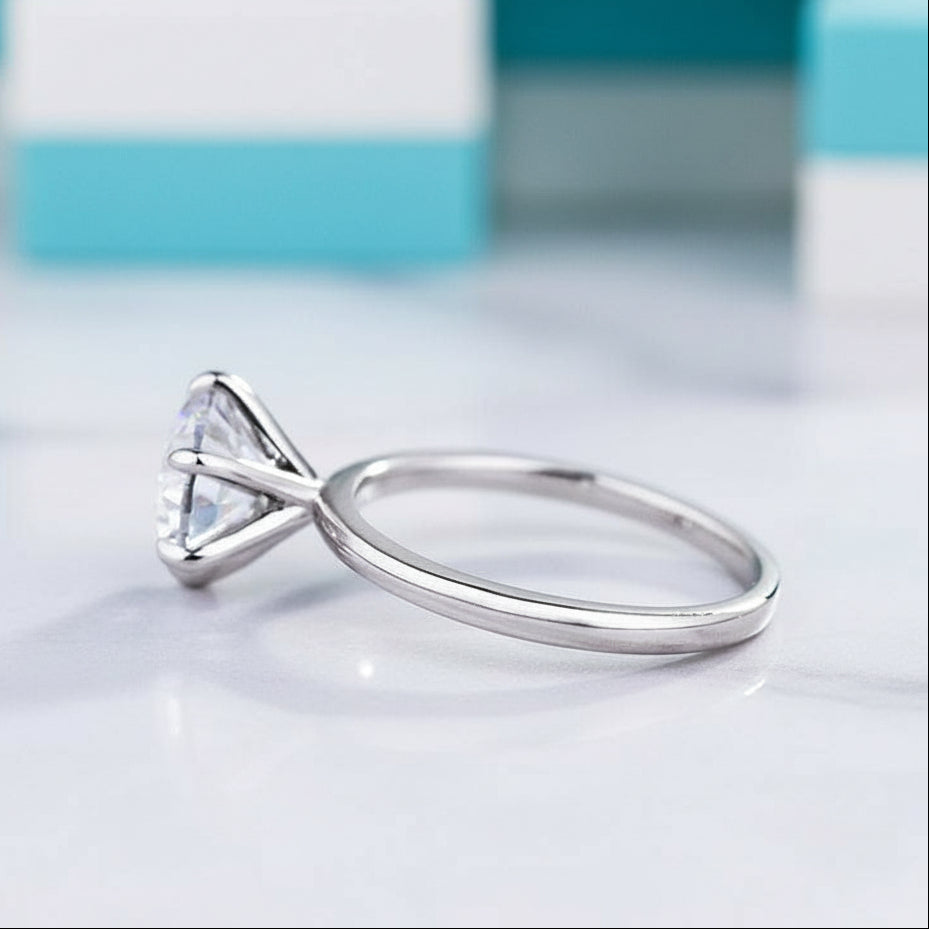 2.0 ct Round Cut Diamond White Gold Engagement Ring-Evani Jewelry