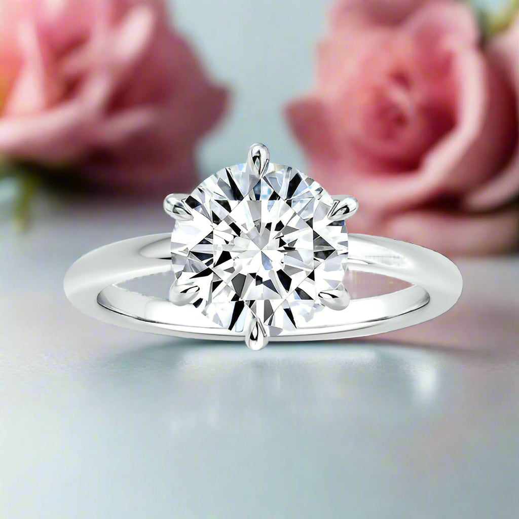 2.0 ct Round Cut Diamond White Gold Engagement Ring-Evani Naomi Jewelry