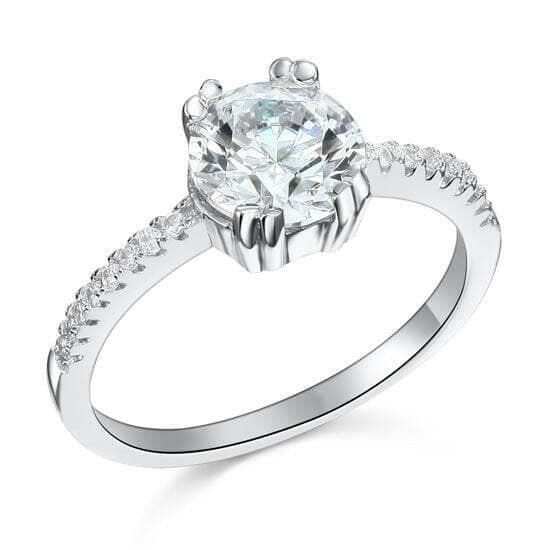 2.00 ct Half Eternity Diamond Engagement Ring-Evani Naomi Jewelry