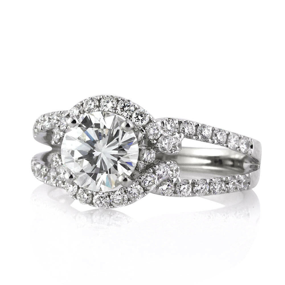 2.00 ct Round Brilliant Cut Diamond Split Shank Engagement Ring-Evani Naomi Jewelry