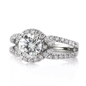 2.00 ct Round Brilliant Cut Diamond Split Shank Engagement Ring-Evani Naomi Jewelry