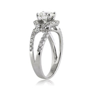 2.00 ct Round Brilliant Cut Diamond Split Shank Engagement Ring-Evani Naomi Jewelry