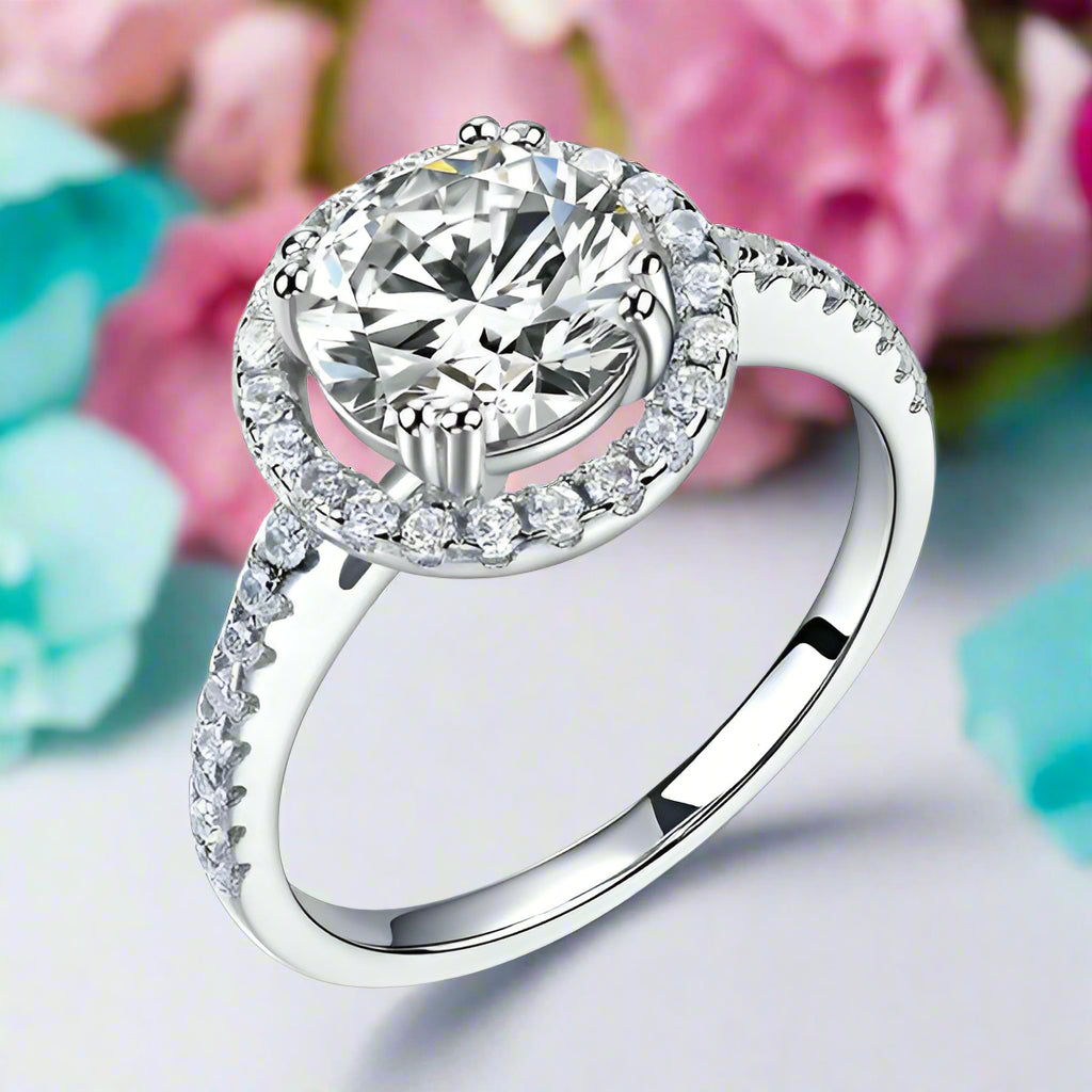 2.00 ct Round-cut Diamond Halo Ring-Evani Naomi Jewelry