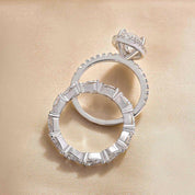 2.2 Ct Halo Pear Cut Wedding Ring Set-Evani Naomi Jewelry