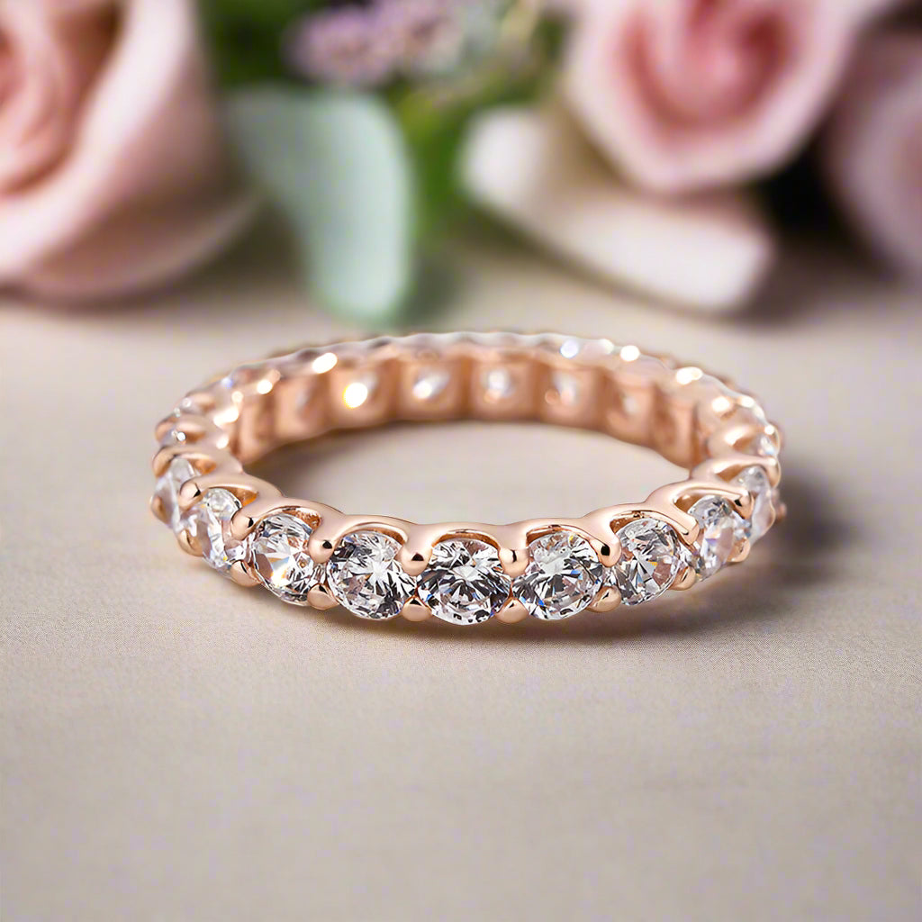 2.2 ct Pear-Cut Rose Gold Halo Bridal Ring Set-Evani Naomi Jewelry