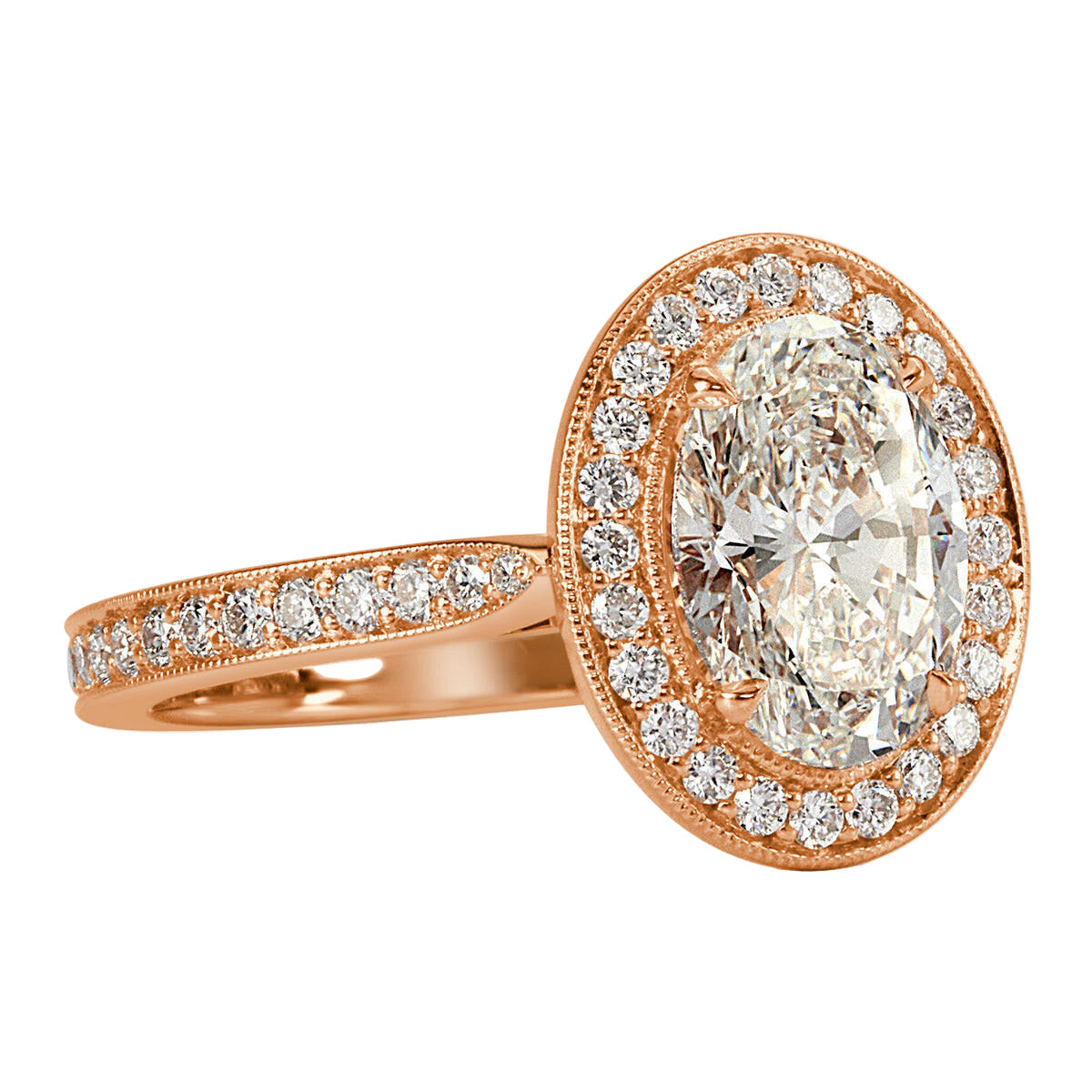 2.30 ct Oval Cut Diamond 14k Rose Gold Engagement Ring-Evani Naomi Jewelry