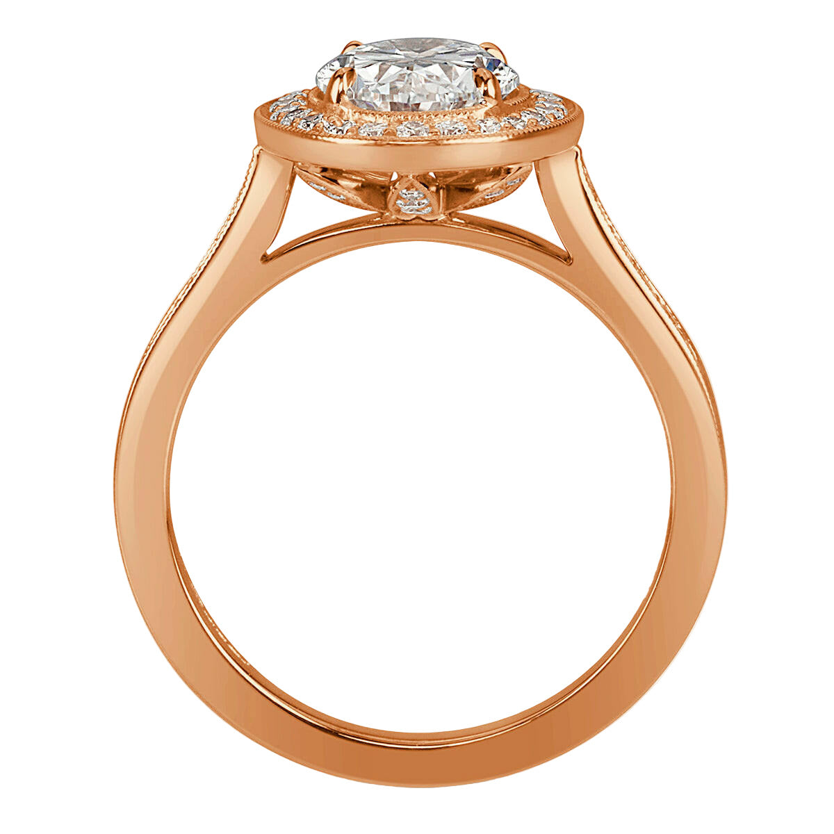 2.30 ct Oval Cut Diamond 14k Rose Gold Engagement Ring-Evani Naomi Jewelry