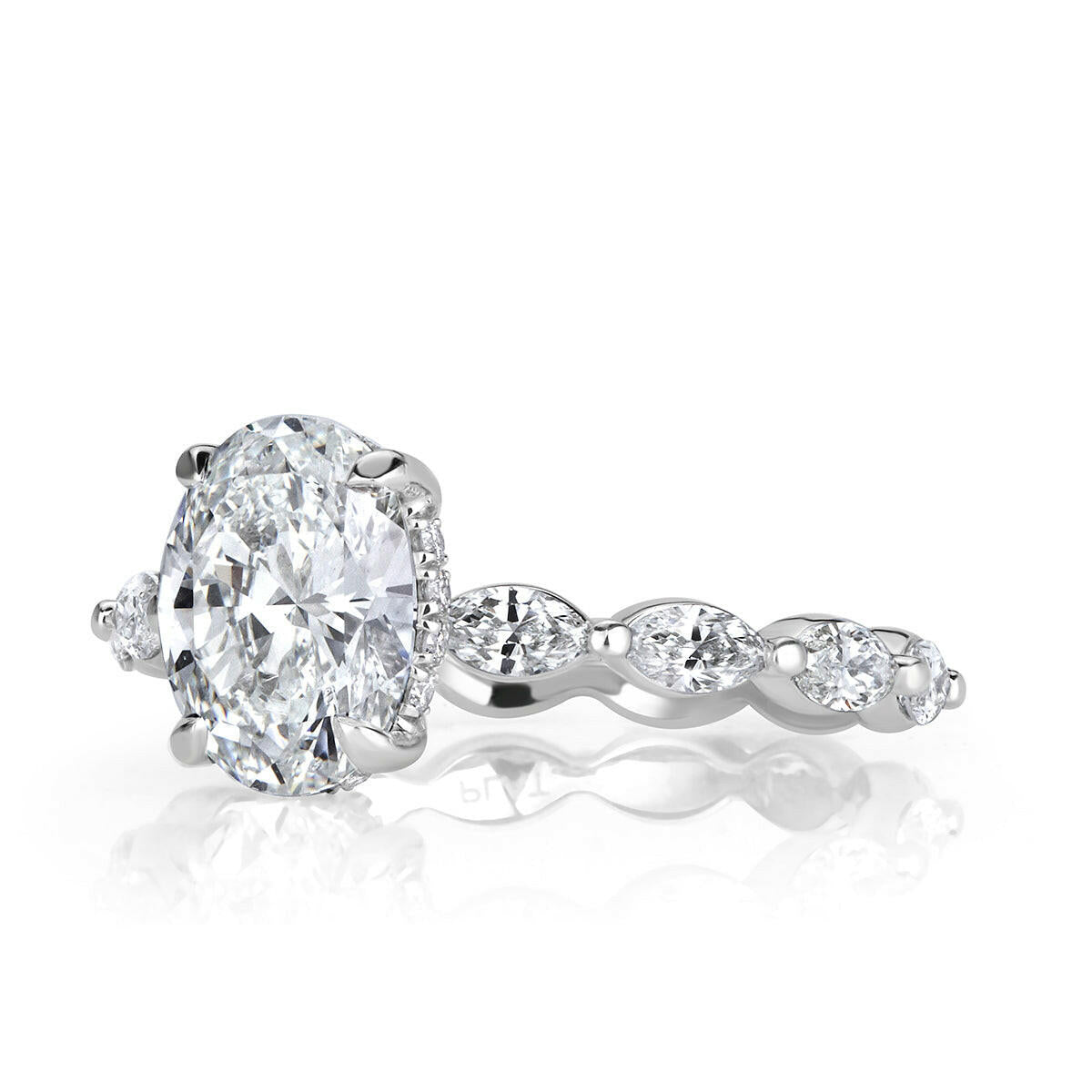 2.30 ct Oval Cut Diamond 14k White Gold Engagement Ring-Evani Naomi Jewelry
