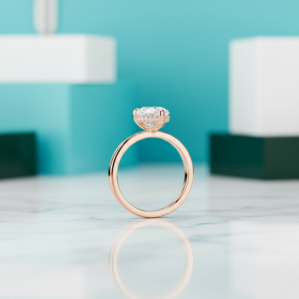 2.30 ct Pear Shaped Diamond 14K Rose Gold Engagement Ring-Evani Jewelry