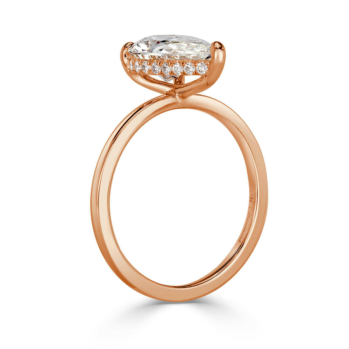 2.30 ct Pear Shaped Diamond 14k Rose Gold Engagement Ring-Evani Naomi Jewelry