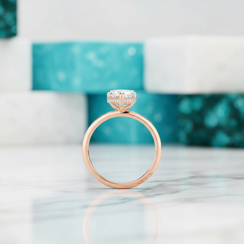 2.30 ct Pear Shaped Diamond 14K Rose Gold Engagement Ring-Evani Jewelry
