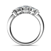 2.4 Ct Round Cut Three Stone Diamond Bar Engagement Ring-Evani Naomi Jewelry