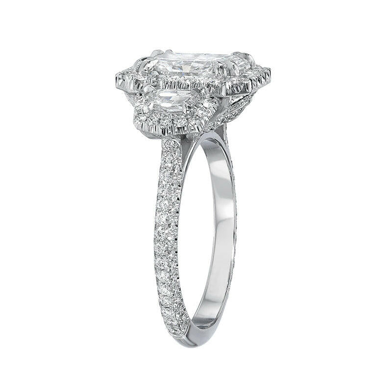 2.5 Ct Radiant Cut Three Stone Engagement Ring-Evani Naomi Jewelry