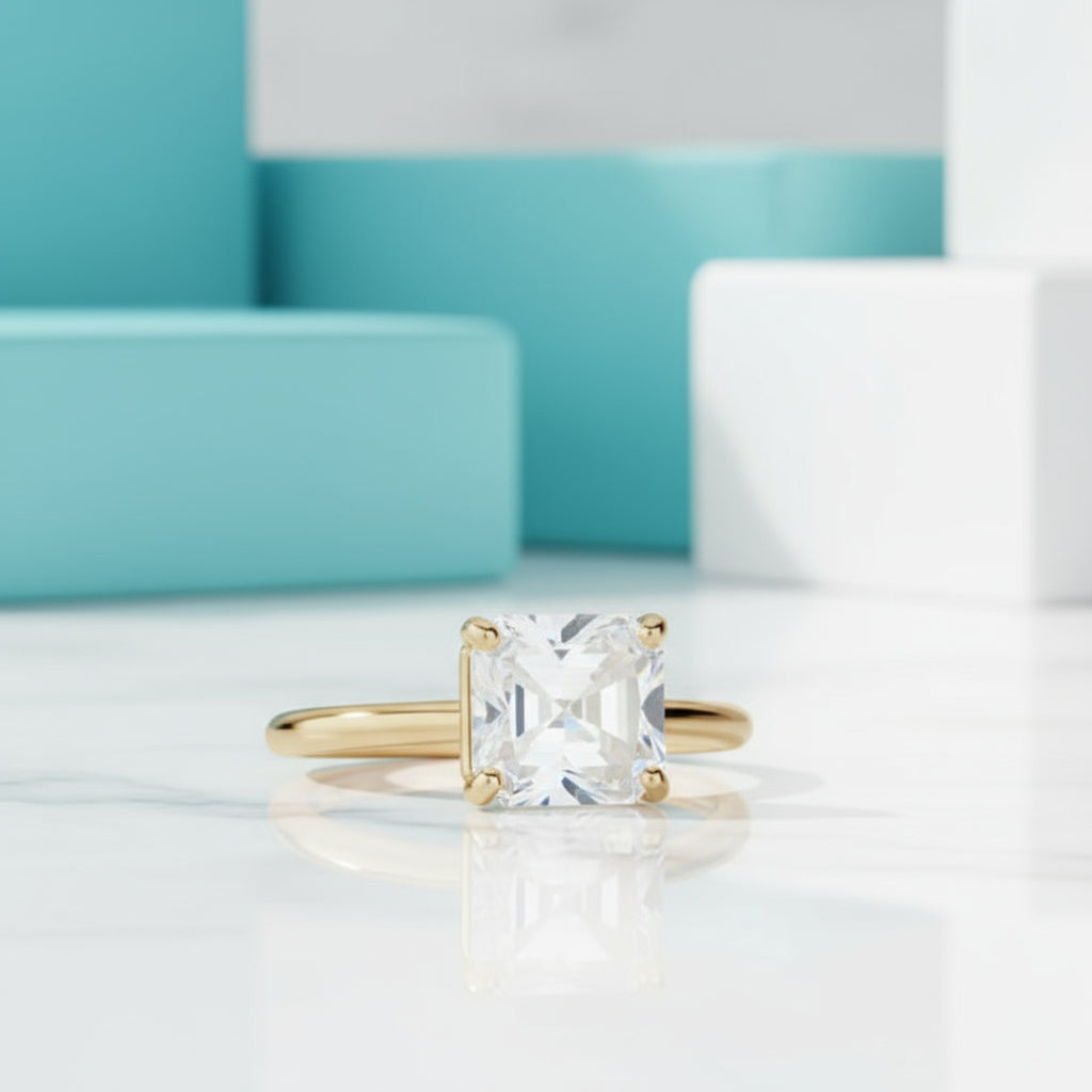 2.50 Ct Radiant Cut Moonstone Engagement Ring-Evani Jewelry