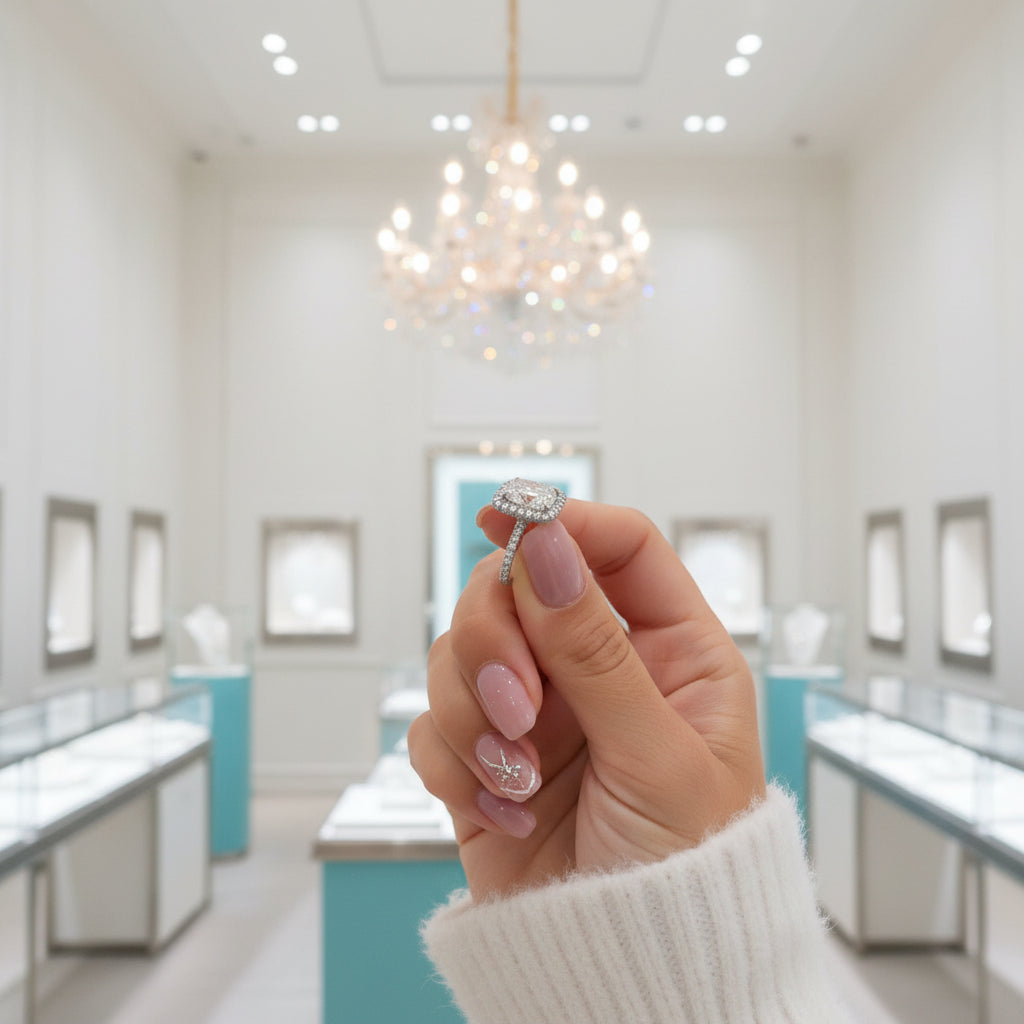 2.50 ct Cushion Cut Diamond 14k White Halo Engagement Ring-Evani Jewelry