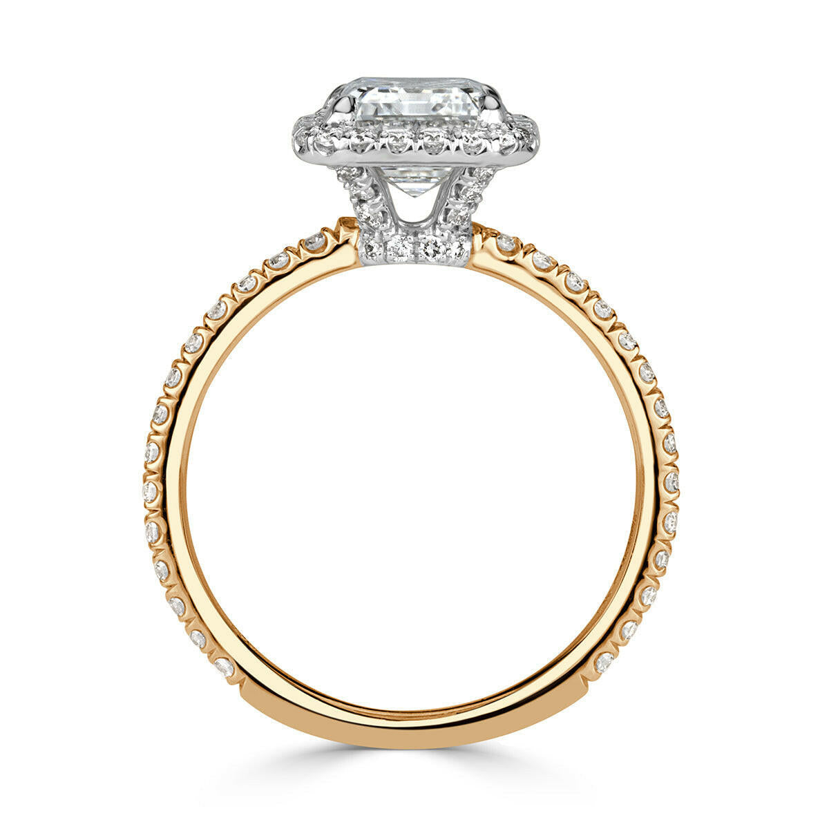 2.50 ct Emerald Cut Diamond Two Tone 14k Gold Engagement Ring-Evani Naomi Jewelry